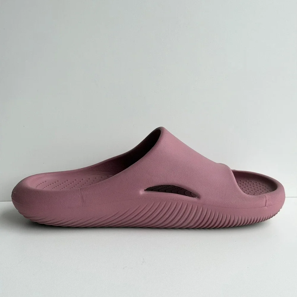 Crocs Mellow Recovery Slides Mens 13 Pink Comfort LightRide Foam Sandals